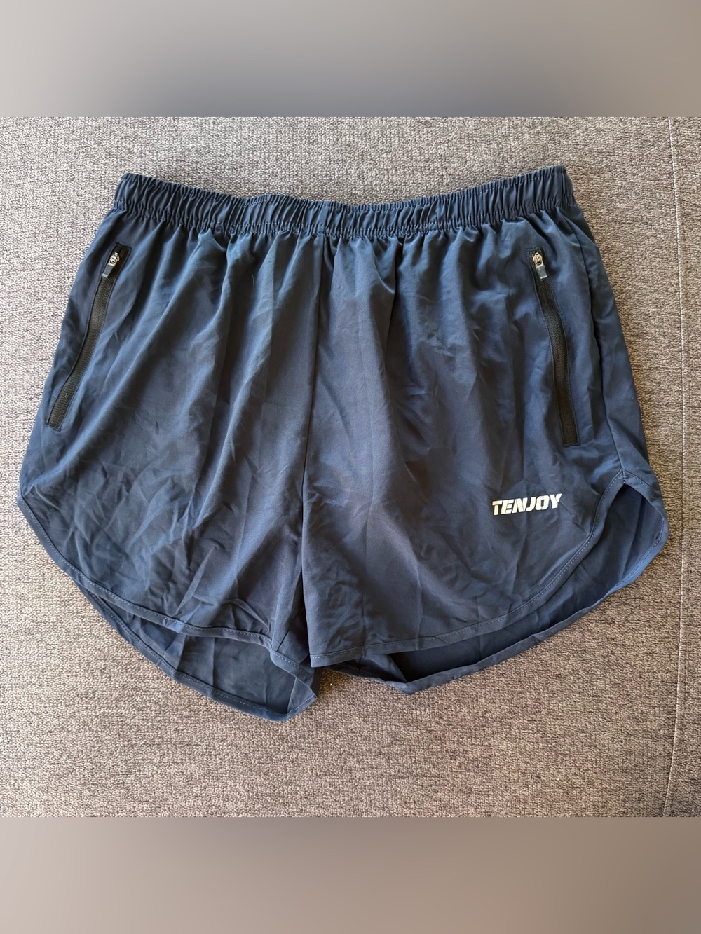 Tenjoy Navy Athletic Running Shorts Lightweight Quick Dry Gym Athletic Workout L